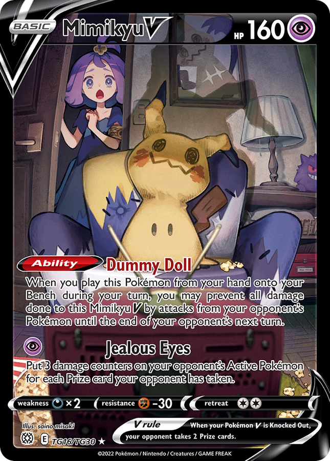 Mimikyu V Rare Holo V (TG16/TG30) Brilliant Stars Trainer Gallery