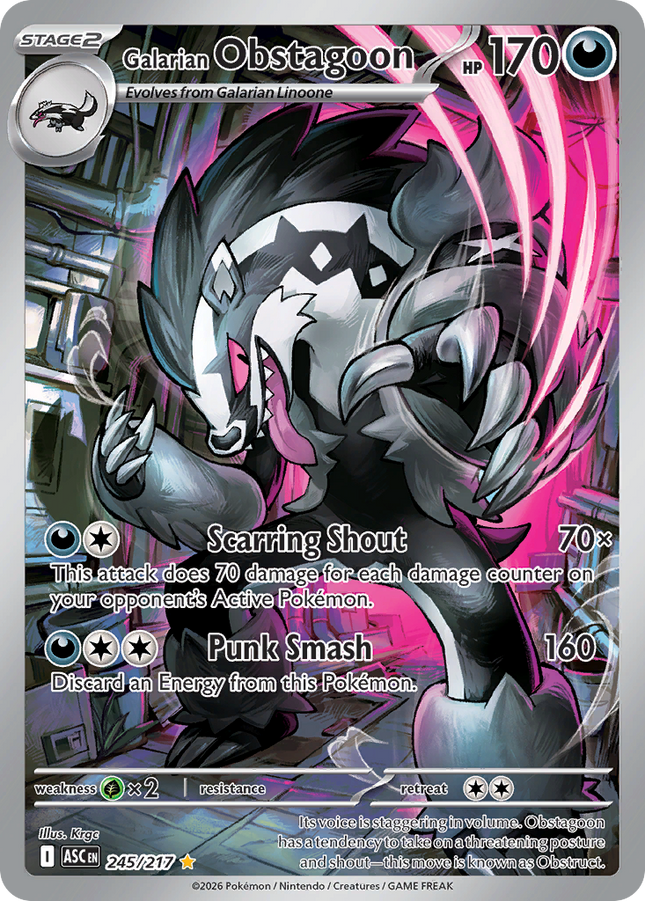 Galarian Obstagoon Illustration Rare (245/217) Ascended Heroes