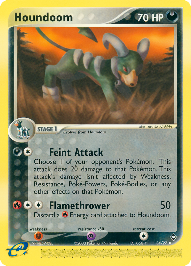 Houndoom Uncommon (34/97) Dragon Reverse Holofoil