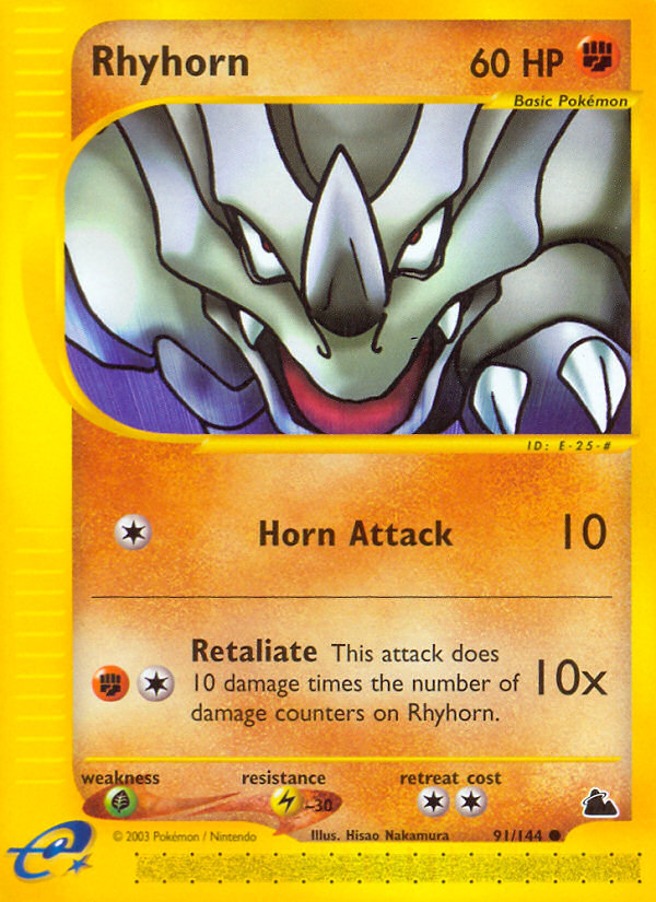 Rhyhorn Common (91/144) Skyridge Reverse Holofoil