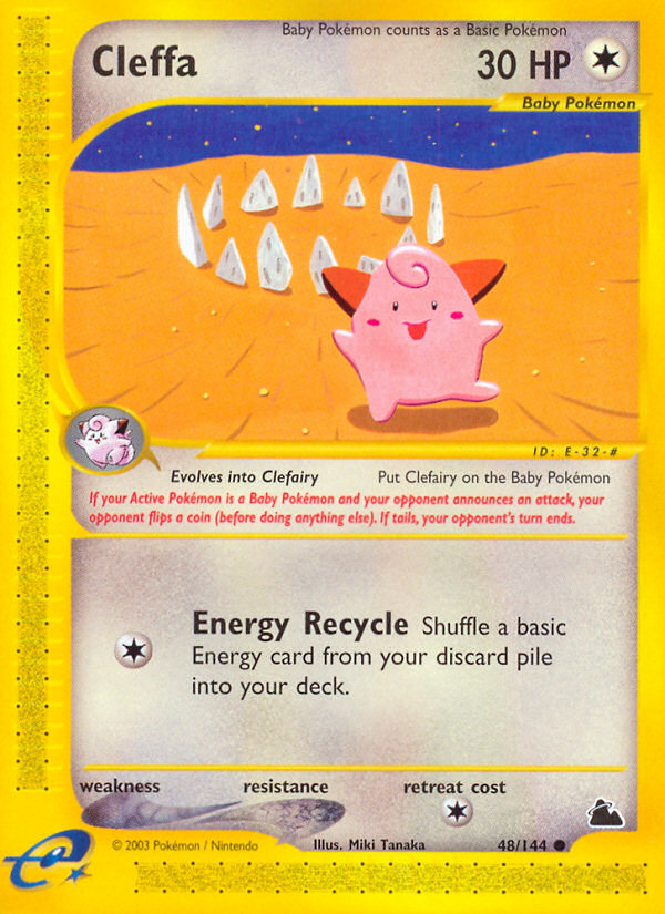 Cleffa Common (48/144) Skyridge Reverse Holofoil