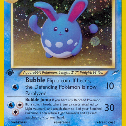 Light Azumarill Rare Holo (13/105) Neo Destiny Unlimited Holofoil LP