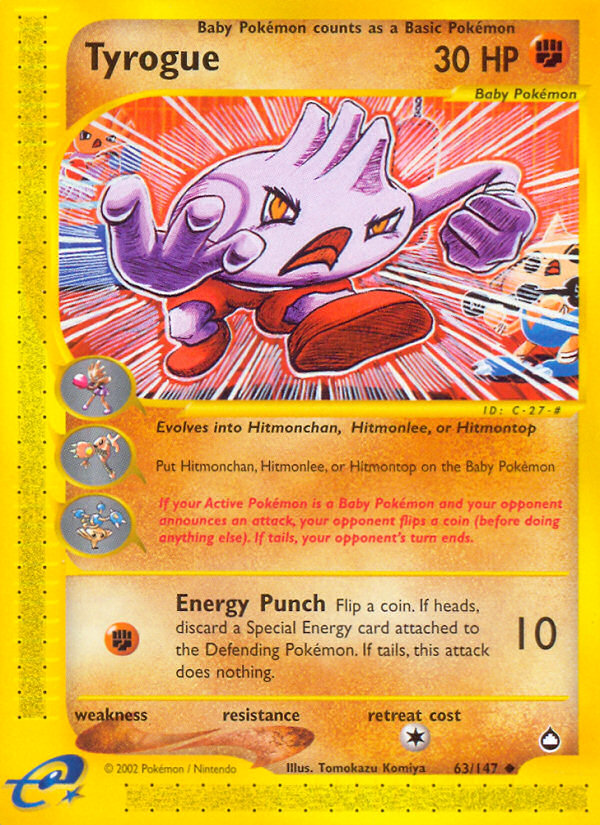 Tyrogue Uncommon (63/147) Aquapolis