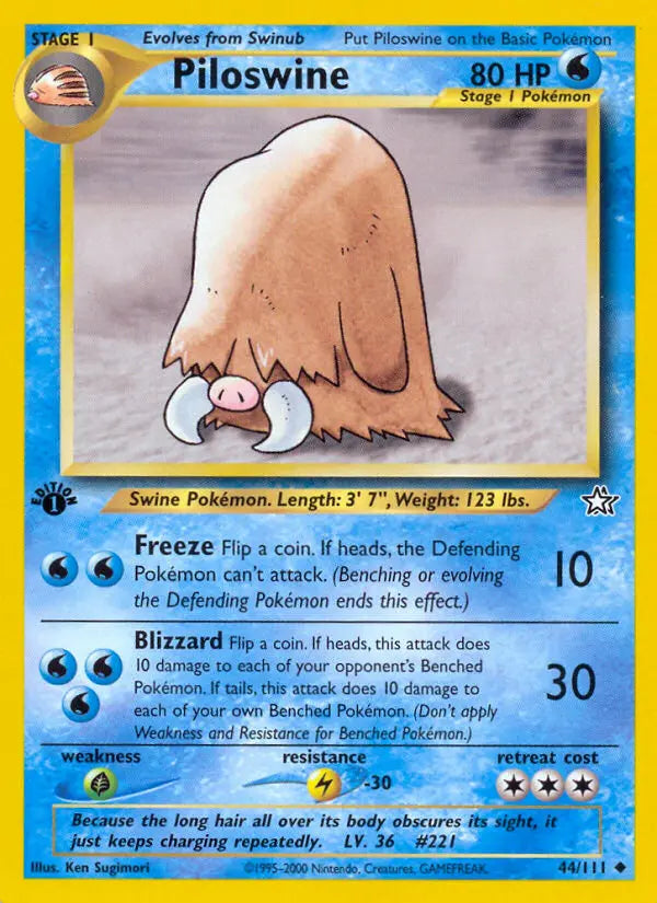 Piloswine Uncommon (44/111) Neo Genesis Unlimited LP