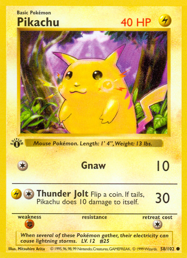 Pikachu Common (58/102) Base (Dutch) First Edition