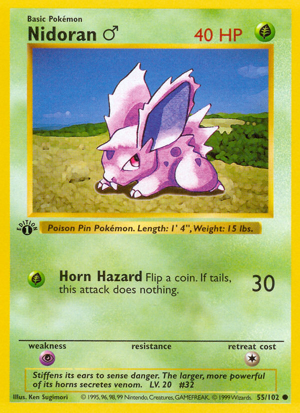 Nidoran ♂ Common (55/102) Base (Dutch) First Edition