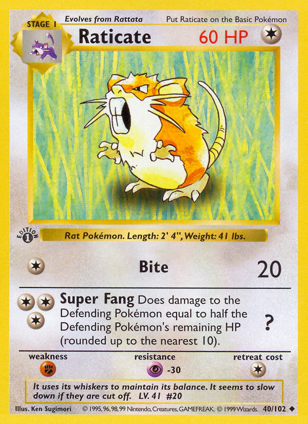 Raticate Uncommon (40/102) Base (Dutch) First Edition