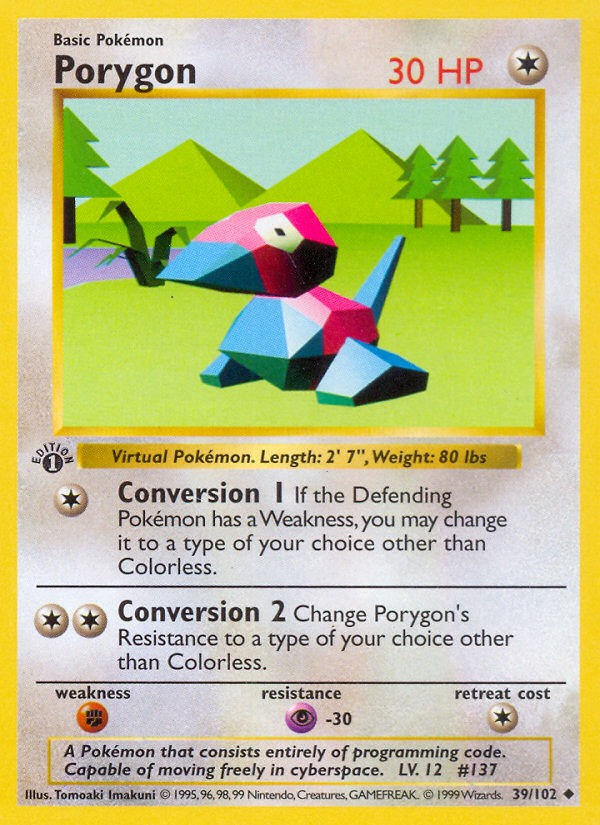 Porygon Uncommon (39/102) Base (Dutch) First Edition