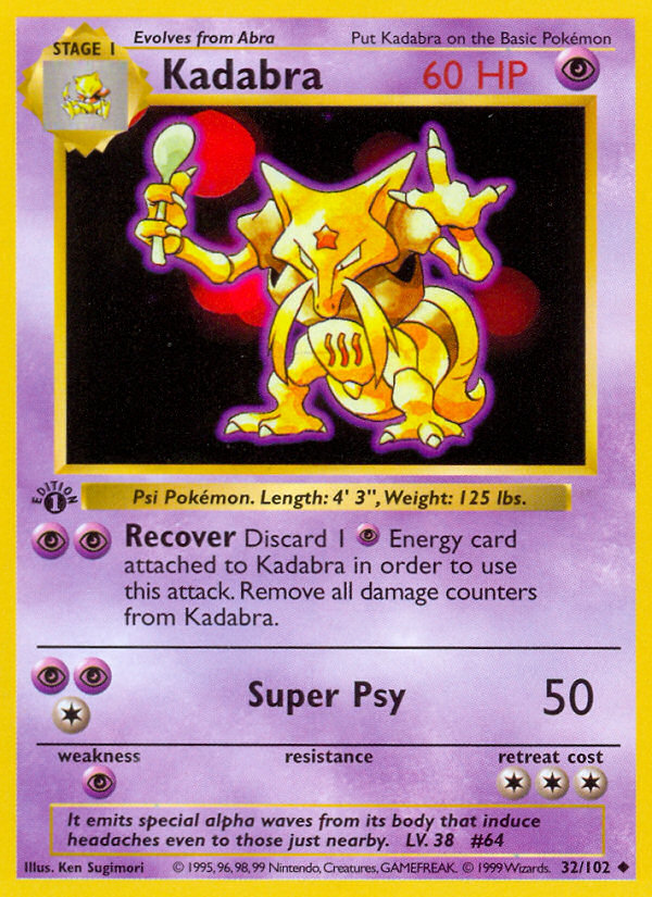 Kadabra Uncommon (32/102) Base (Dutch) First Edition