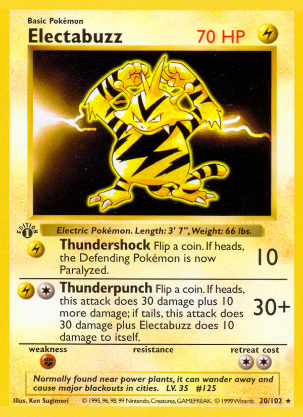 Electabuzz Rare (20/102) Base (Dutch) First Edition