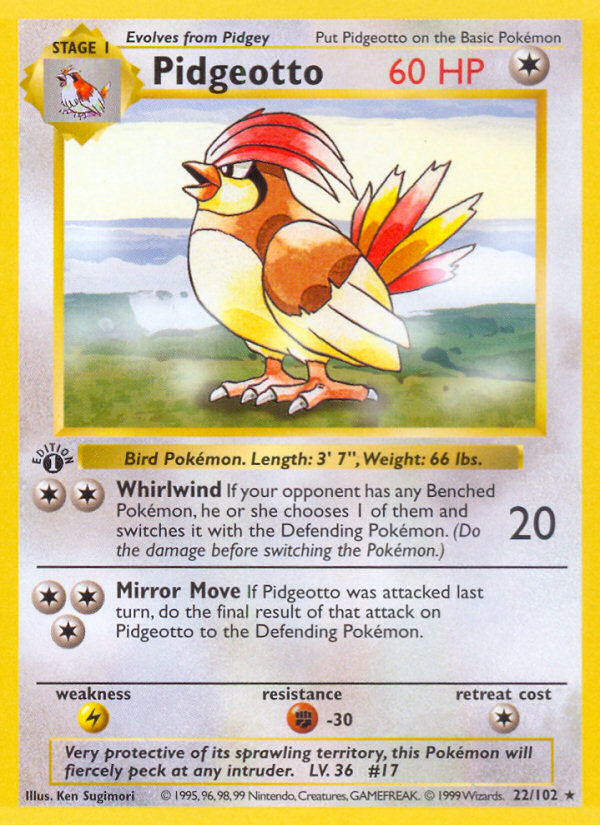 Pidgeotto Rare (22/102) Base (Dutch) First Edition