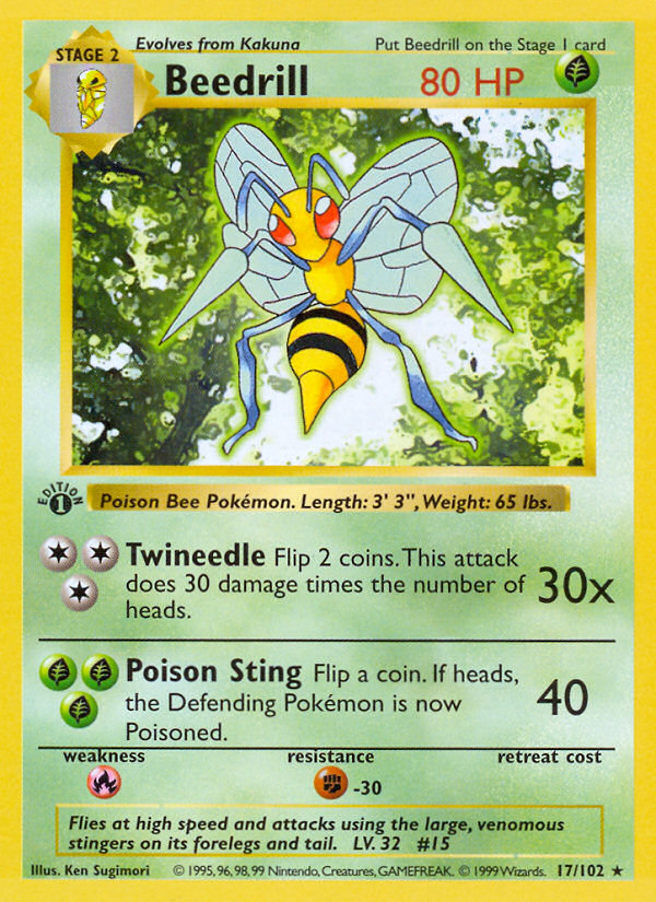 Beedrill Rare (17/102) Base (Dutch) First Edition