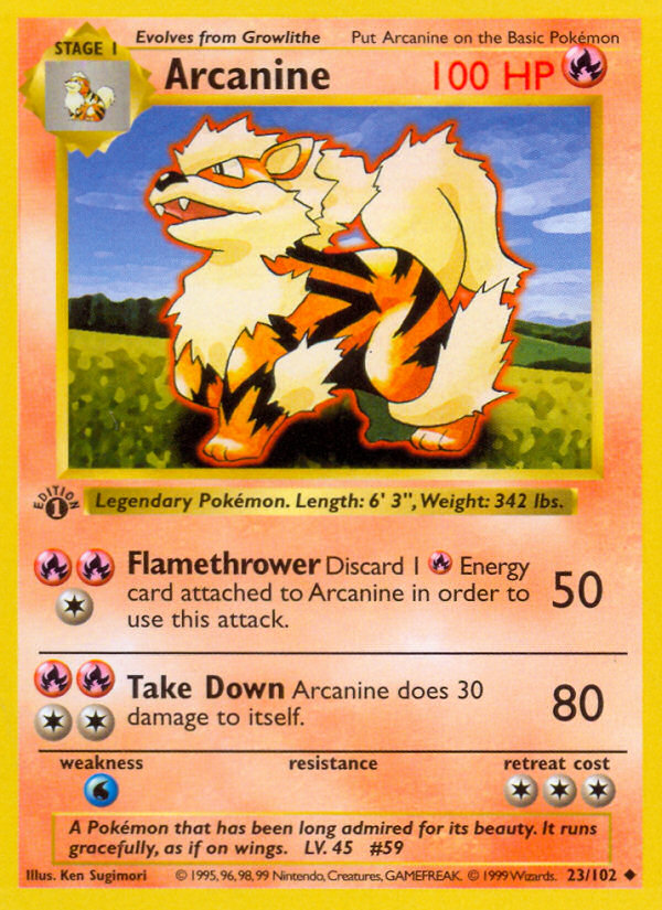 Arcanine Uncommon (23/102) Base (Dutch) First Edition