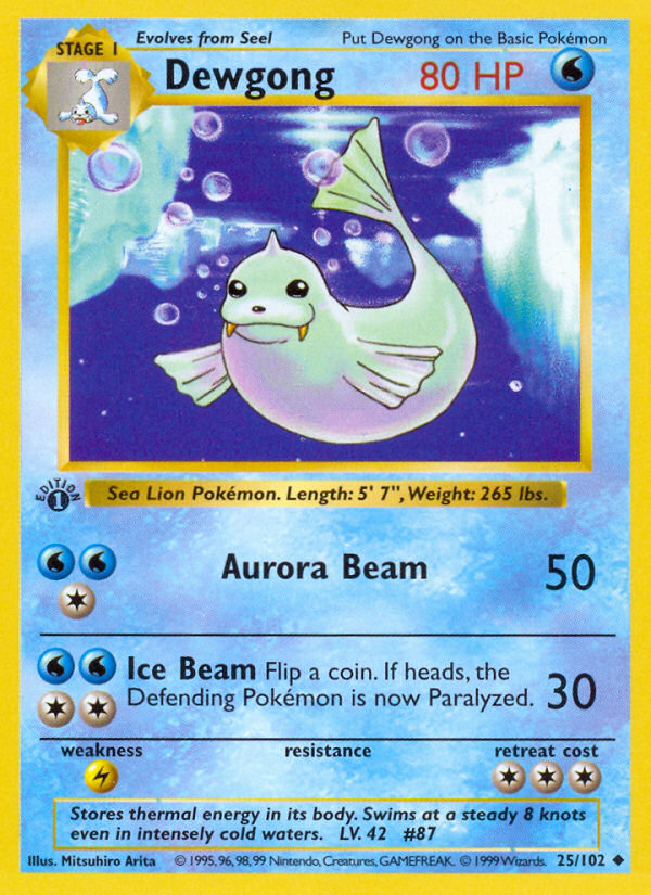Dewgong Uncommon (25/102) Base (Dutch) First Edition