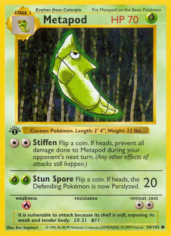 Metapod Common (54/102) Base (Dutch) First Edition