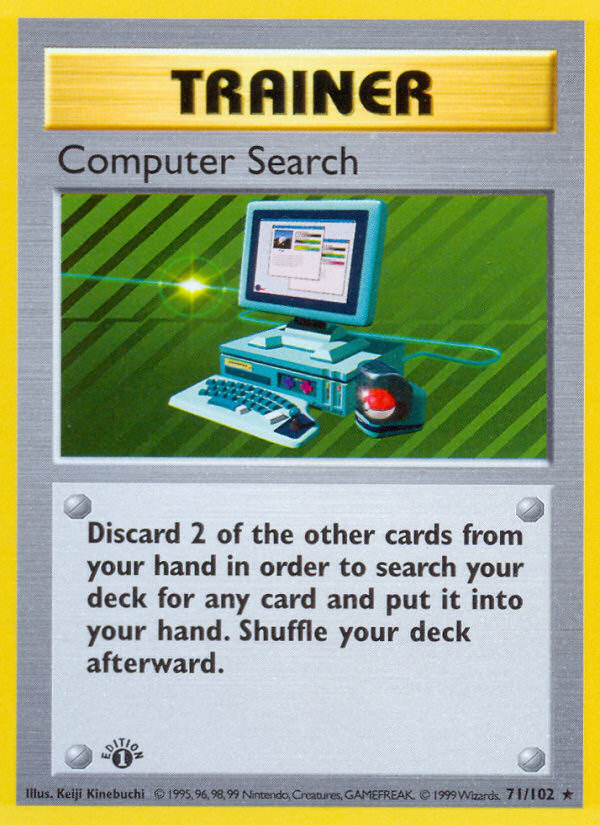 Computer Search Rare (71/102) Base (Dutch) First Edition Shadowless