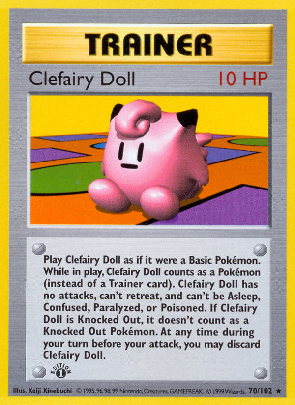 Clefairy Doll Rare (70/102) Base (Dutch) First Edition Shadowless