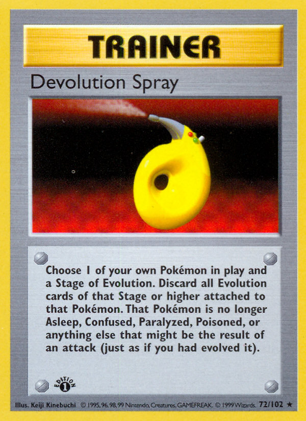 Devolution Spray Rare (72/102) Base (Dutch) First Edition Shadowless