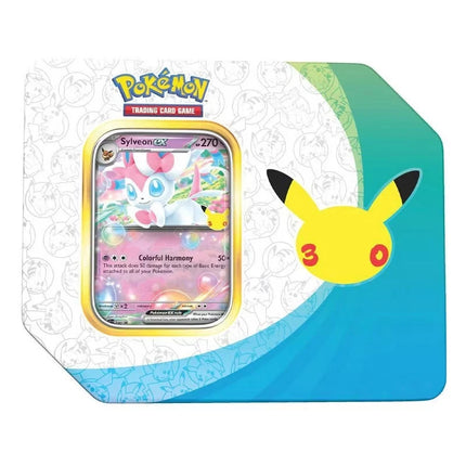 Pokemon 30th Anniversary Celebration 5 pack USA Tin Sylveon Ex