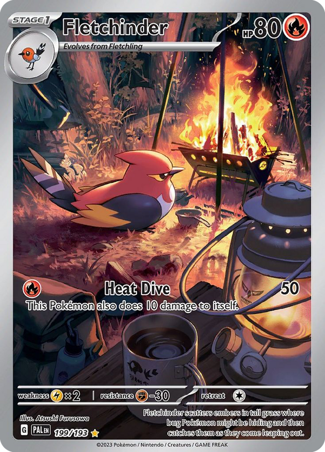 Fletchinder Illustration Rare (199/193) Paldea Evolved