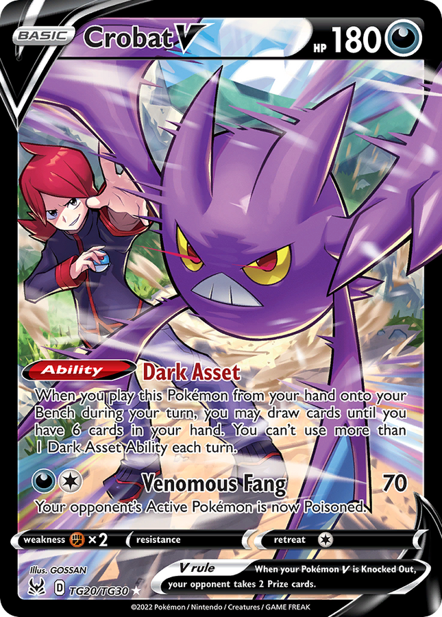 Crobat V Rare Holo V (TG20/TG30) Lost Origin Trainer Gallery
