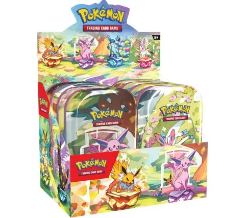 Pokemon Prismatic Evolutions Mini Tin Display