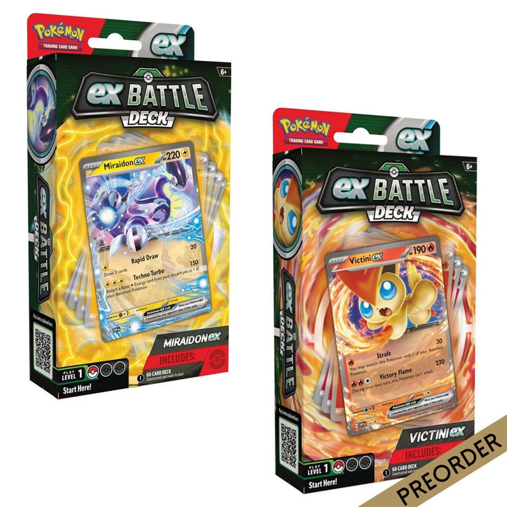 Pokemon Trading Card Game Victini or Miraidon Ex Battle Deck (1 random)