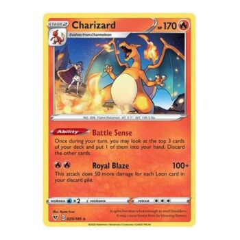 Pokémon: Schwert & Schild Lebendige Spannung - Charizard - 025/185 - ohne Holo