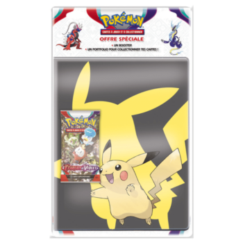 ASMODEE Pack Portfolio + booster Cartes Pokémon Ecarlate et Violet