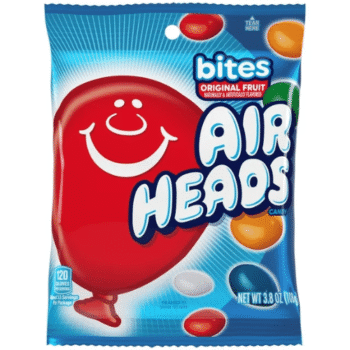Airheads Bites Candy Peg Bag, Assorted Fruit, Regular Size, 3.8 oz