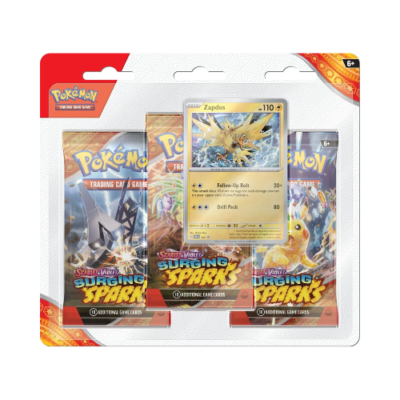 Pokemon TCG Scarlet & Violet Surging Sparks 3-Pack Booster Blister - Zapdos