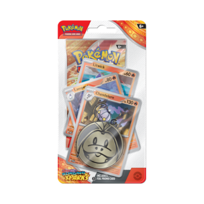 Pokemon TCG Scarlet & Violet Surging Sparks Premium Checklane Booster Pack - Chandelure-Lampent-Litwick