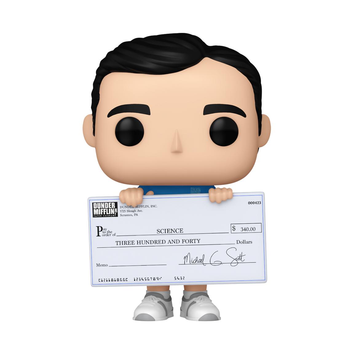 795-FUN8657600-The-Office-Fun-Run-Michael-with-Cheque-Pop-Vinyl The Office Fun Run Michael with Cheque Pop! Vinyl – Image 1