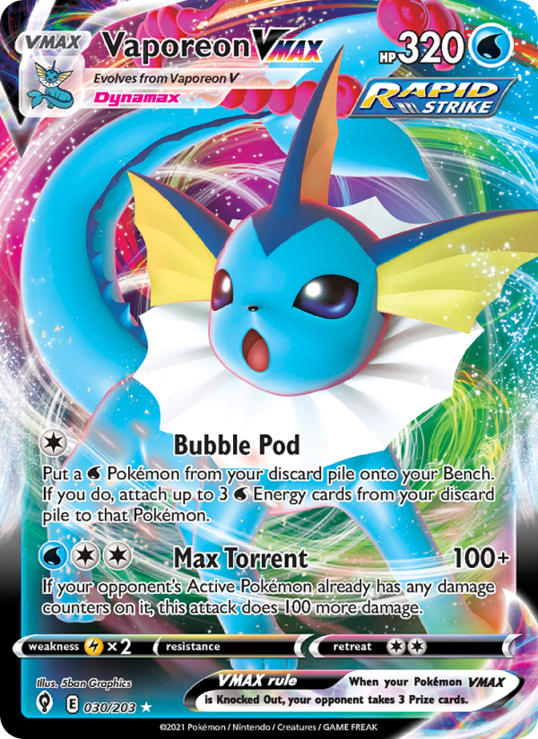 2390-swsh7-30-Vaporeon-VMAX-Holo-Rare-VMAX-30-203-swsh7 Vaporeon VMAX Holo Rare VMAX (30/203) swsh7 - Afbeelding 1
