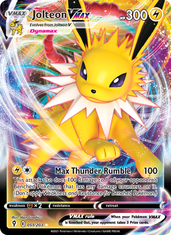 2411-swsh7-51-Jolteon-VMAX-Holo-Rare-VMAX-51-203-swsh7 Jolteon VMAX Holo Rare VMAX (51/203) swsh7 - Afbeelding 1