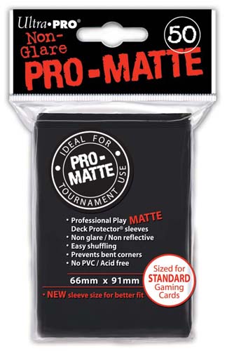 6510-UP27281-50ct-Pro-Matte-Black-Standard-Deck-Protectors- 50ct Pro-Matte Black Standard Deck Protectors - Afbeelding 1